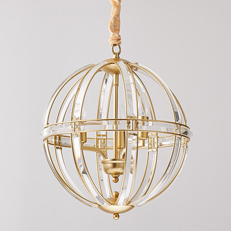 Globe Lantern Pendant Lighting Modern Crystal Dining Room Light Light
