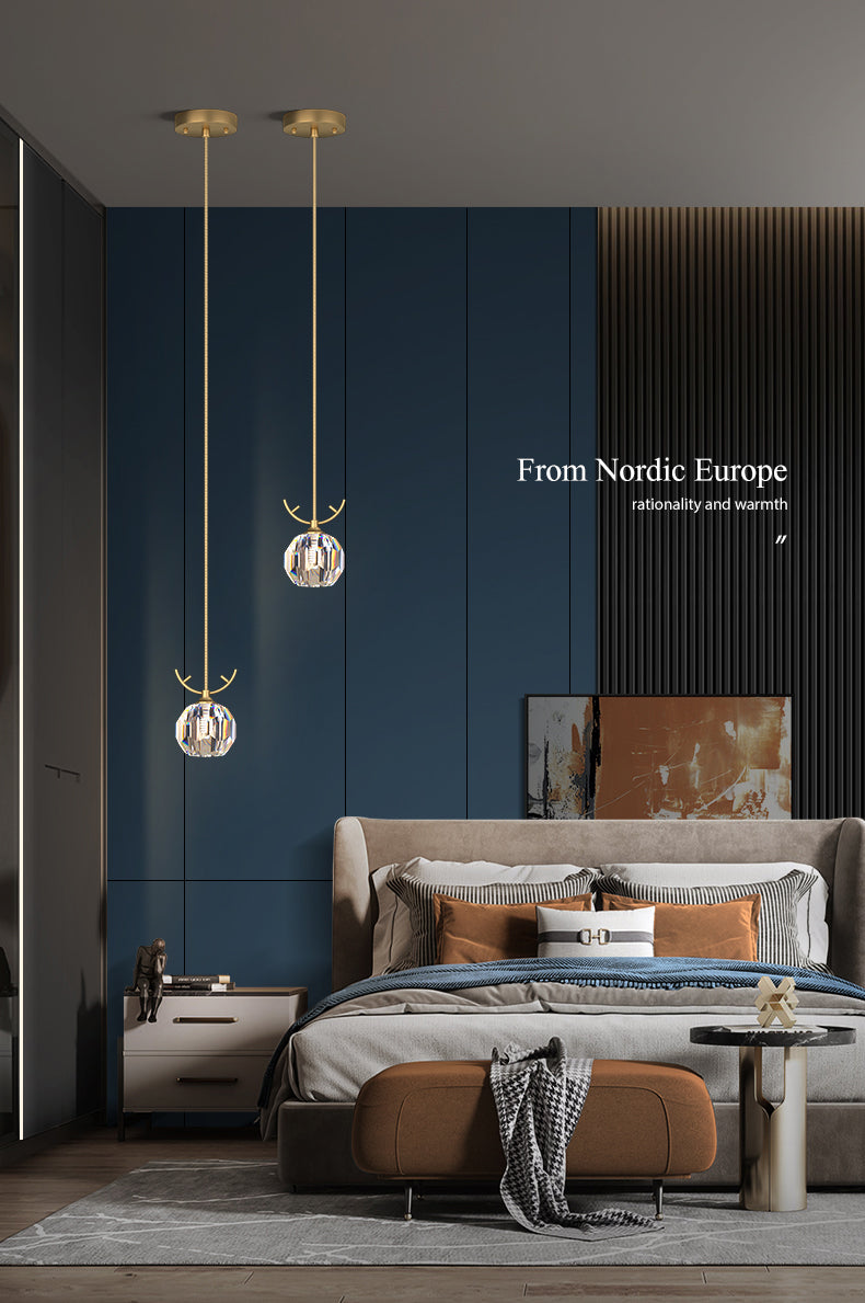 Bloc de cristal sphérique Hanging Light Simplicité