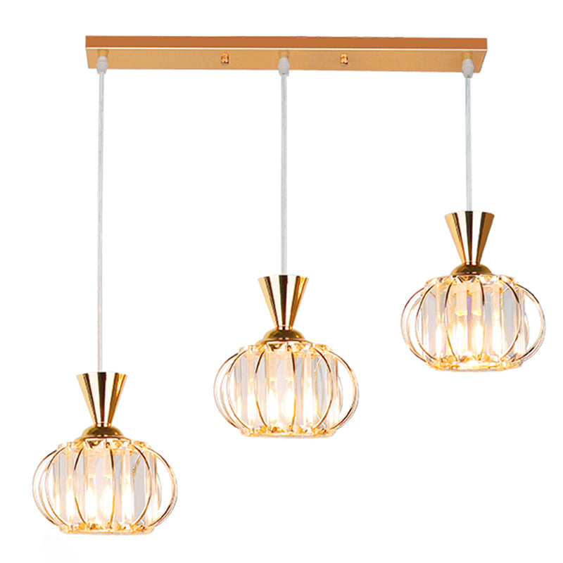 Lampe à suspension sphérique nordique lampe à manger en cristal Pendant Light en noir