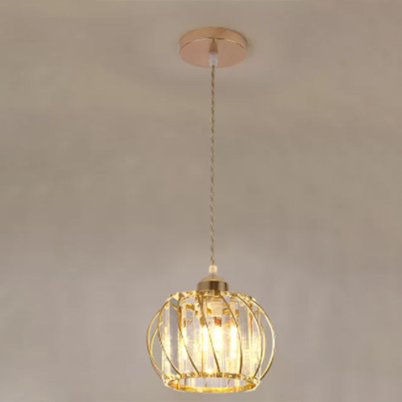 Lampada a sospensione sferica a sospensione modernismo cristallo a 1 lucciola lampada a goccia
