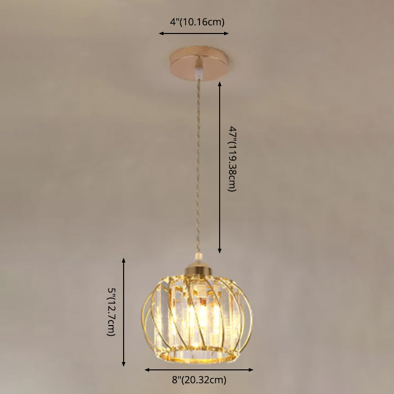 Lampada a sospensione sferica a sospensione modernismo cristallo a 1 lucciola lampada a goccia