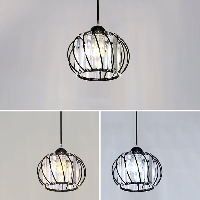 Lampada a sospensione sferica a sospensione modernismo cristallo a 1 lucciola lampada a goccia