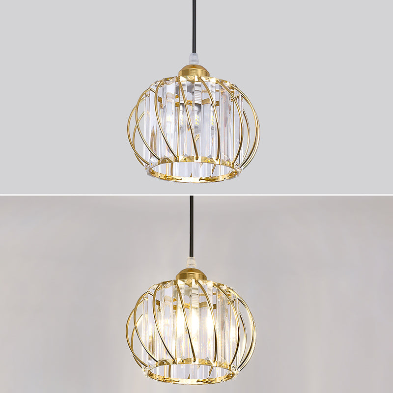 Lampada a sospensione sferica a sospensione modernismo cristallo a 1 lucciola lampada a goccia