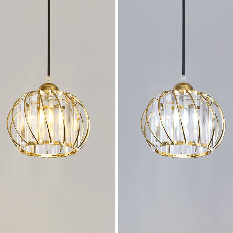 Lampada a sospensione sferica a sospensione modernismo cristallo a 1 lucciola lampada a goccia