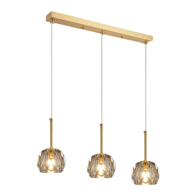 Balle Shade Dining Room Suspension lampe cristal Minimaliste Lumière suspendue en or