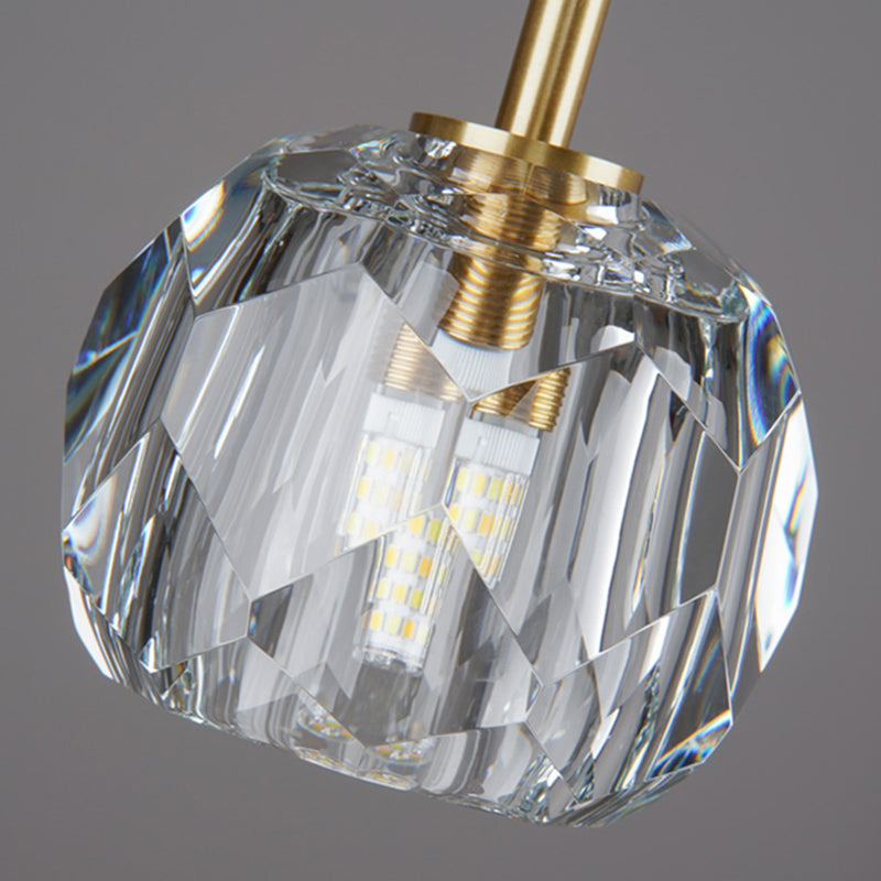 Balle Shade Dining Room Suspension lampe cristal Minimaliste Lumière suspendue en or