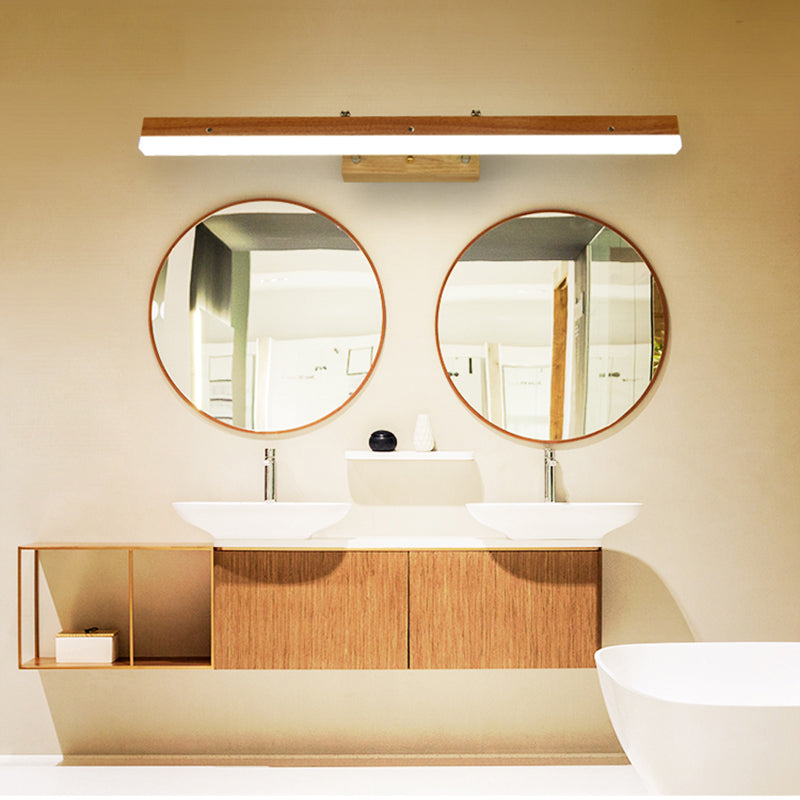 Rectangle Wall Light Fixture Simplicity Style Wood LED Beige Wall Mount Light Fixture