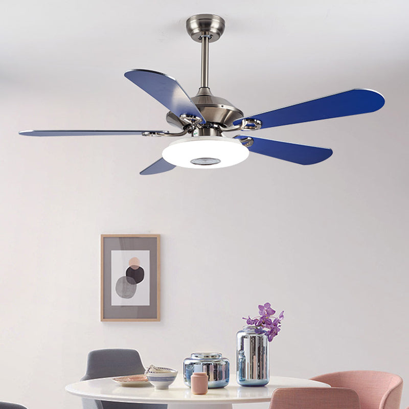 Aparte de la lámpara de ventilador colgante de azul marino estilo Mediterráneo LED acrílico LED Semi Flush Light