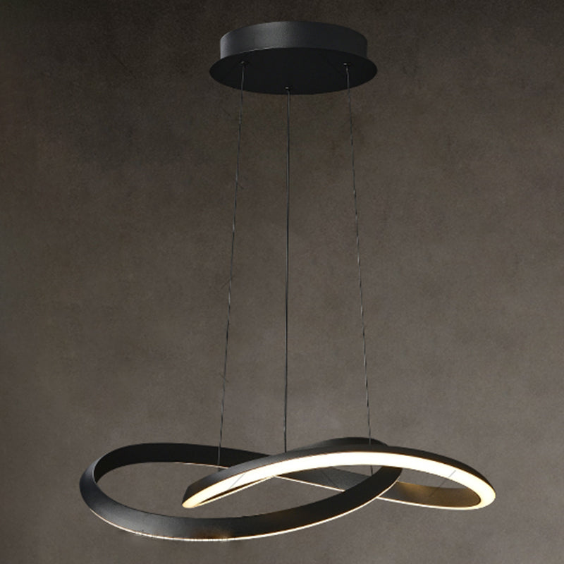 Spiral Ceiling Lights Black Acrylic LED Modern Styles for Living Room Bedroom