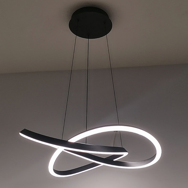 Spiral Ceiling Lights Black Acrylic LED Modern Styles for Living Room Bedroom