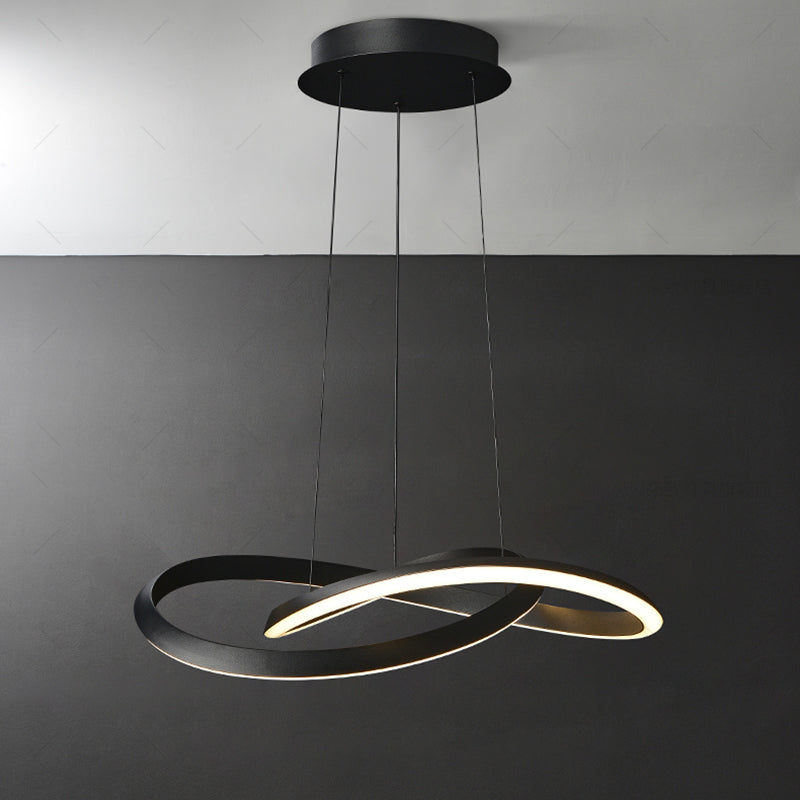 Spiral Ceiling Lights Black Acrylic LED Modern Styles for Living Room Bedroom