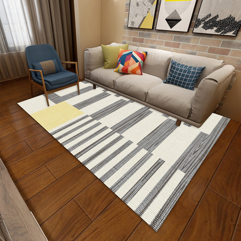 Simplicity Area Rug Geometric Pattern Carpet Polyester Anti-Slip Carpet for Home Decor