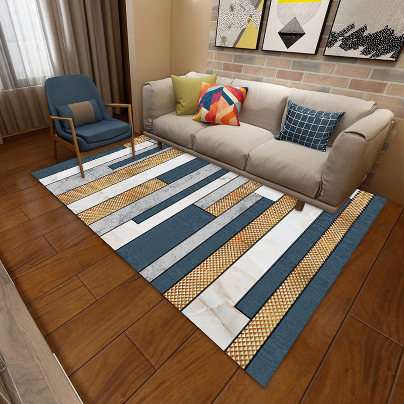 Simplicity Area Rug Geometric Pattern Carpet Polyester Anti-Slip Carpet for Home Decor
