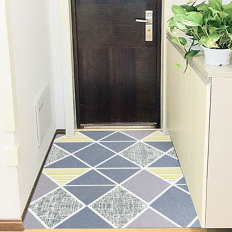 Gray Simple Indoor Carpet Polyester Geometric Rug Anti-Split Backing Area Rug for Home Decoration