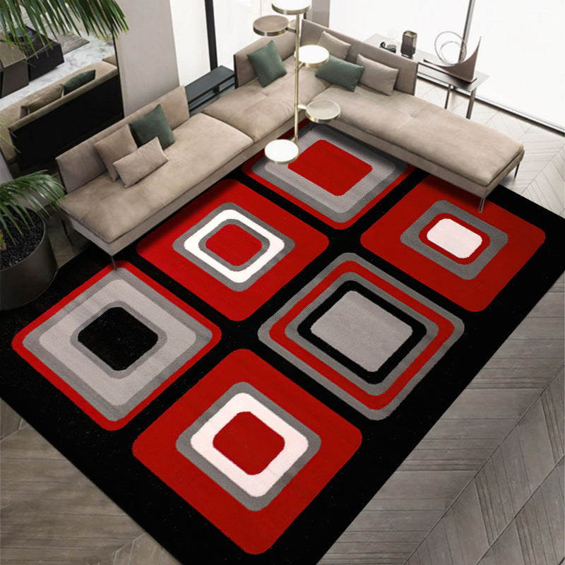 Modern Area Rug Graphic Pattern Carpet Polyester Non-Slip Backing Indoor Carpet for Living Room