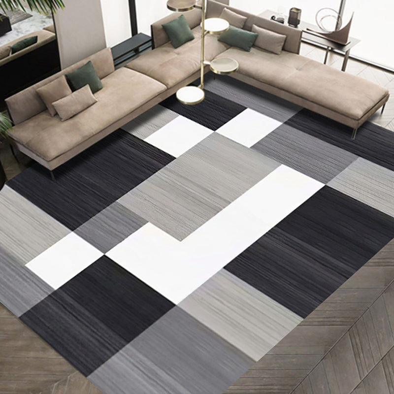 Modern Area Rug Graphic Pattern Carpet Polyester Non-Slip Backing Indoor Carpet for Living Room