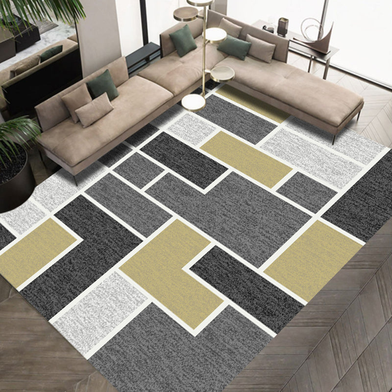 Modern Area Rug Graphic Pattern Carpet Polyester Non-Slip Backing Indoor Carpet for Living Room
