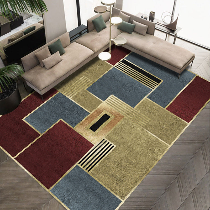 Modern Area Rug Graphic Pattern Carpet Polyester Non-Slip Backing Indoor Carpet for Living Room