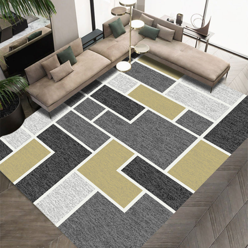 Modern Area Rug Graphic Pattern Carpet Polyester Non-Slip Backing Indoor Carpet for Living Room