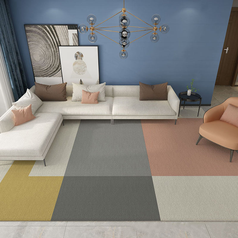 Bold Geometric Indoor Rug Modern Carpet Polyester Stain Resistant Area Carpet for Living Room
