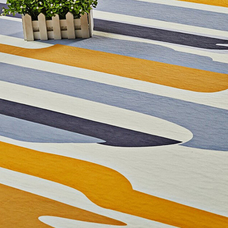 Minimalist Area Rug Geometric Print Carpet Non-Slip Backing Polyster Rug for Living Room