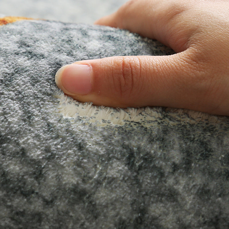 Fancy Gray Tone Indoor Rug Geometry Print Rug Polyester Stain Resistant Living Room Rug