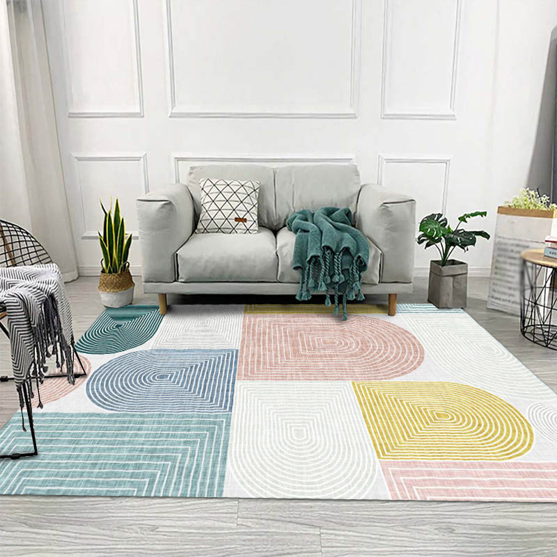 Minimalist Home Decoration Carpet Graphic Design Polyester Indoor Rug Non-Slip Backing Area Rug