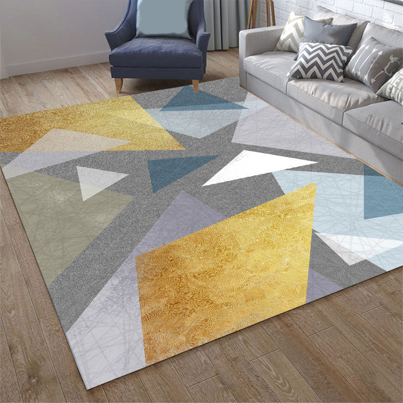 Simplicity Area Rug Graphic Pattern Carpet Polyester Non-Slip Backing Indoor Carpet for Living Room