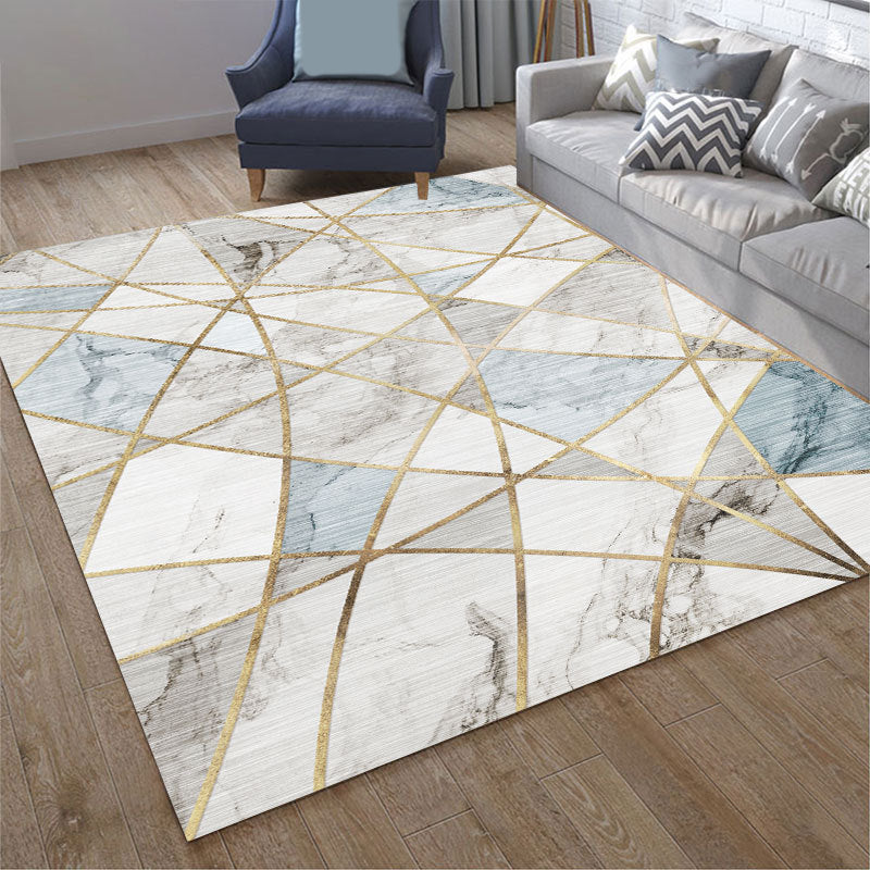 Simplicity Area Rug Graphic Pattern Carpet Polyester Non-Slip Backing Indoor Carpet for Living Room