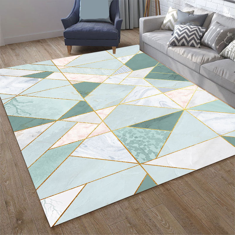 Simplicity Area Rug Graphic Pattern Carpet Polyester Non-Slip Backing Indoor Carpet for Living Room