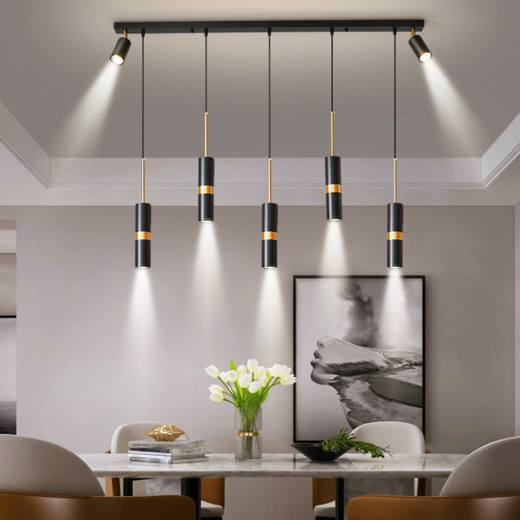 Idee per illuminazione dell'isola a led in metallo moderno lampada lampadario lineare per sala da pranzo