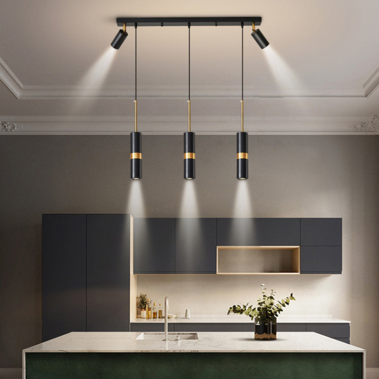 Idee per illuminazione dell'isola a led in metallo moderno lampada lampadario lineare per sala da pranzo