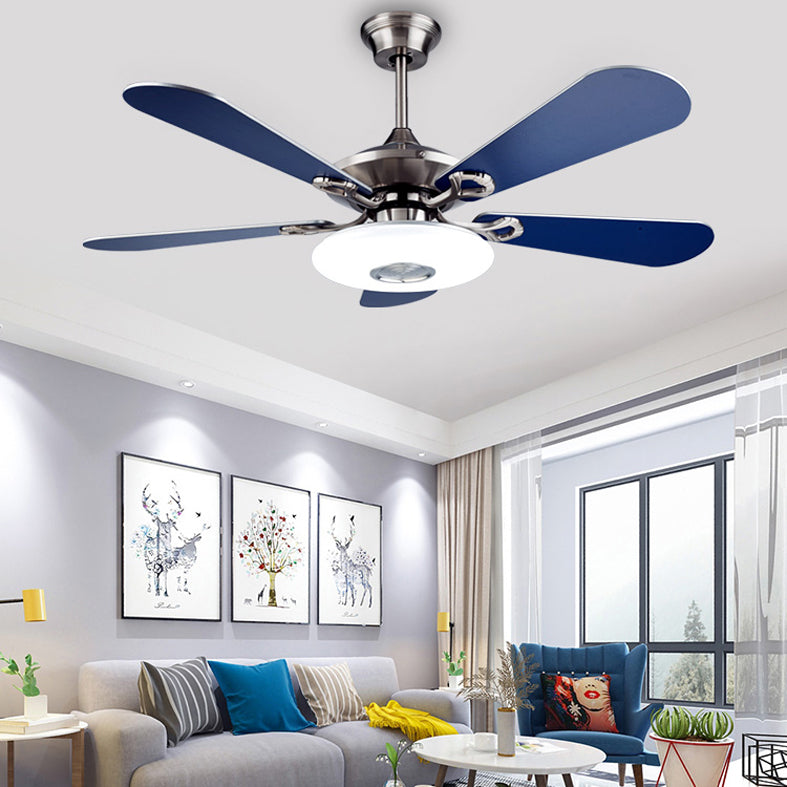 Aparte de la lámpara de ventilador colgante de azul marino estilo Mediterráneo LED acrílico LED Semi Flush Light