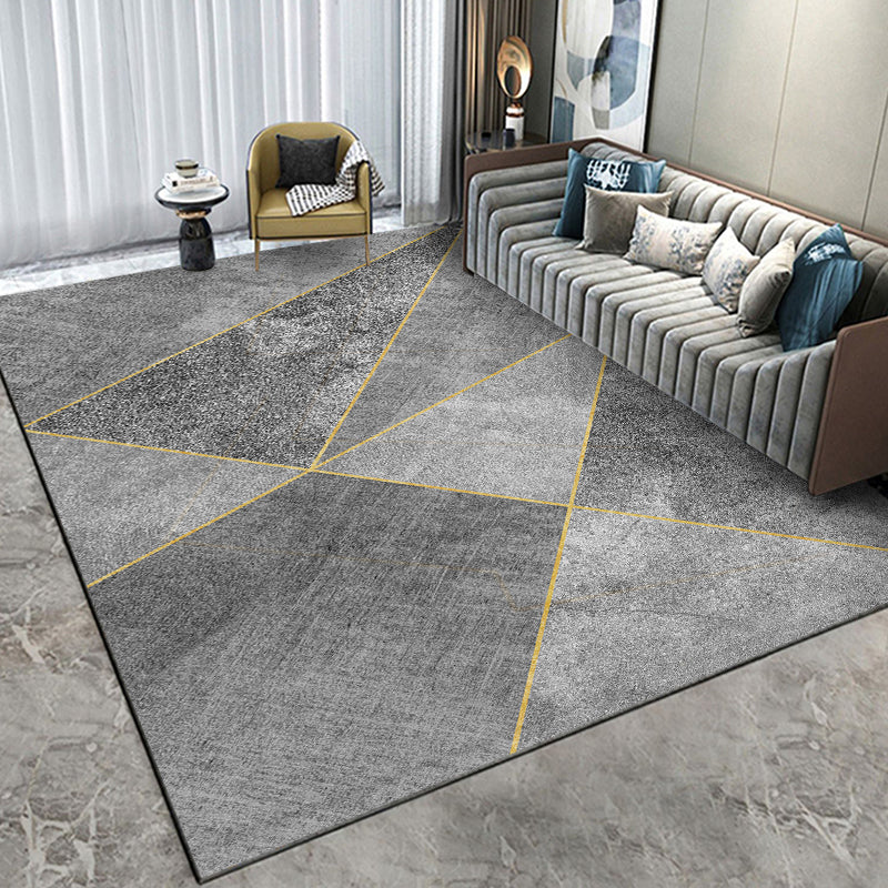 Multicolor Modern Area Rug Polyester Geometric Print Rug Non-Slip Backing Indoor Rug for Living Room