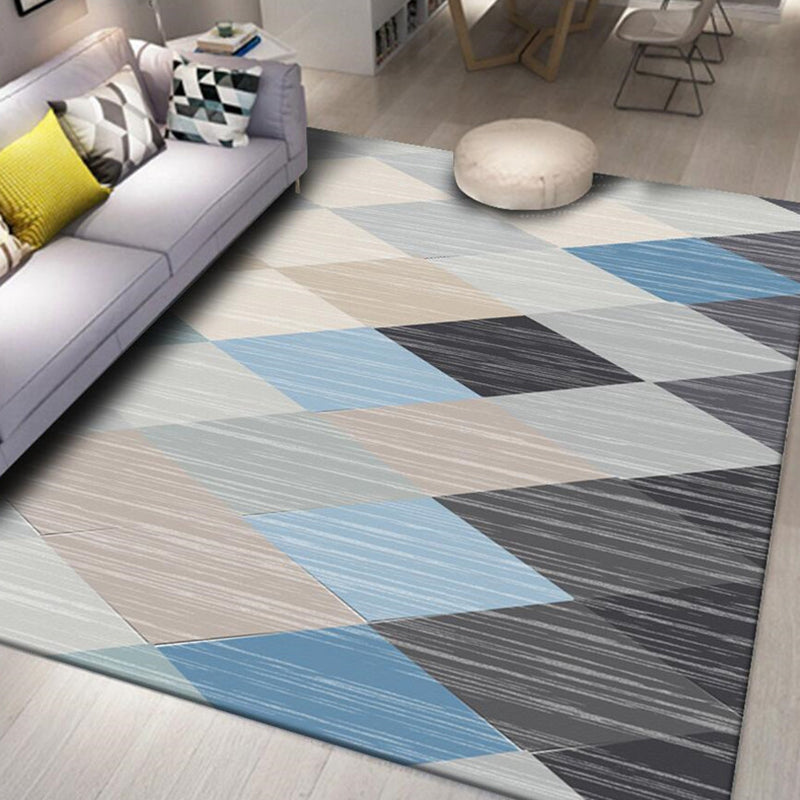 Nordic Triangle Pattern Carpet Multicolor Polyester Rug Anti-Slip Backing Carpet for Living Room