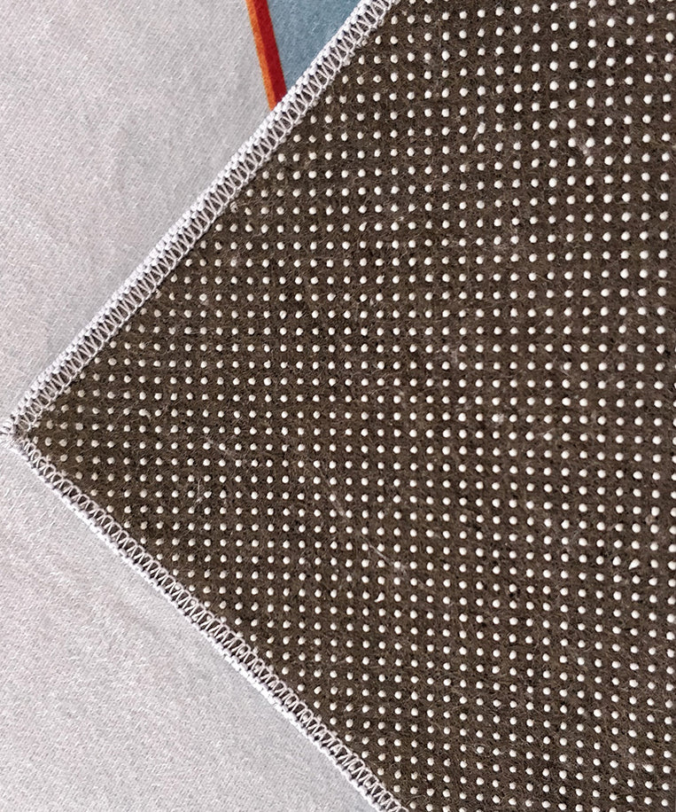 Multicolor Comfort Indoor Rug Polyester Geometric Print Carpet Non-Slip Backing Rug for Living Room