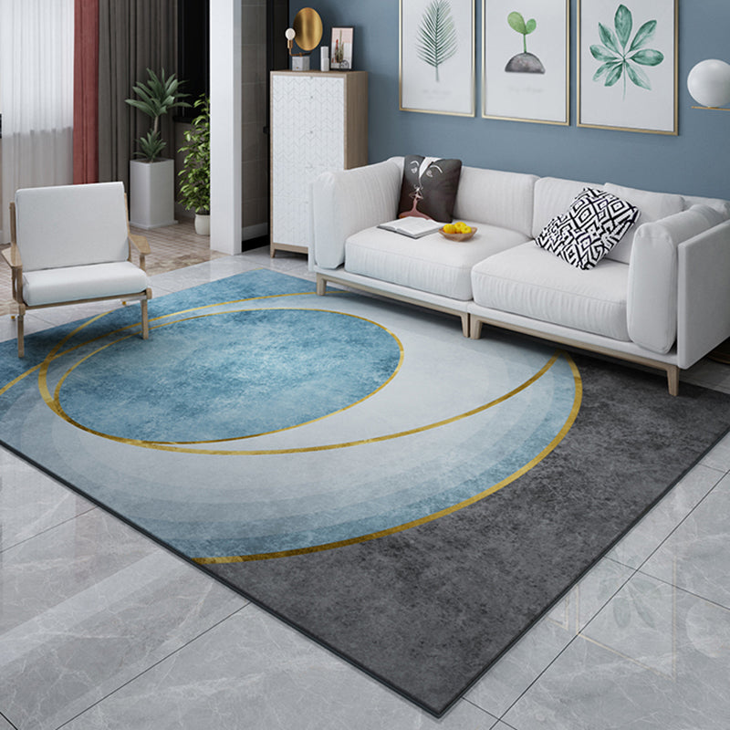 Mulitcolor Nordic Indoor Rug Polyester Geometric Print Carpet Non-Slip Backing Rug for Home Decor
