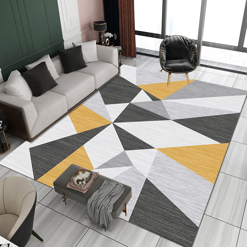 Multicolor Modern Indoor Rug Polyester Geometric Print Carpet Easy Care Rug for Home Decoration