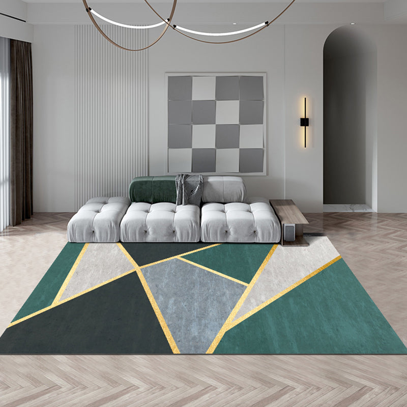 Multicolor Nordic Indoor Rug Polyester Triangle Splicing Carpet Anti-Slip Backing Rug for Home Decor