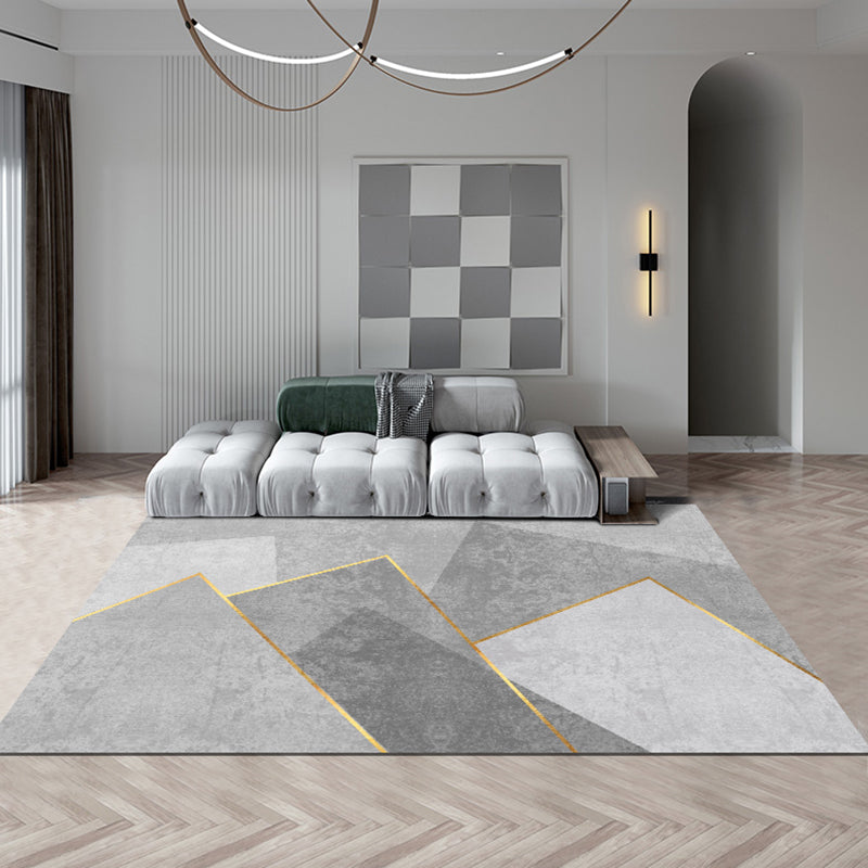 Multicolor Nordic Indoor Rug Polyester Triangle Splicing Carpet Anti-Slip Backing Rug for Home Decor