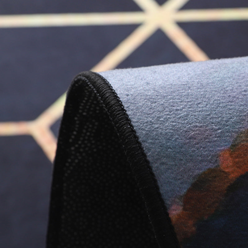 Multicolor Modern Indoor Rug Polyester Triangle Print Carpet Non-Slip Backing Rug for Home Decor