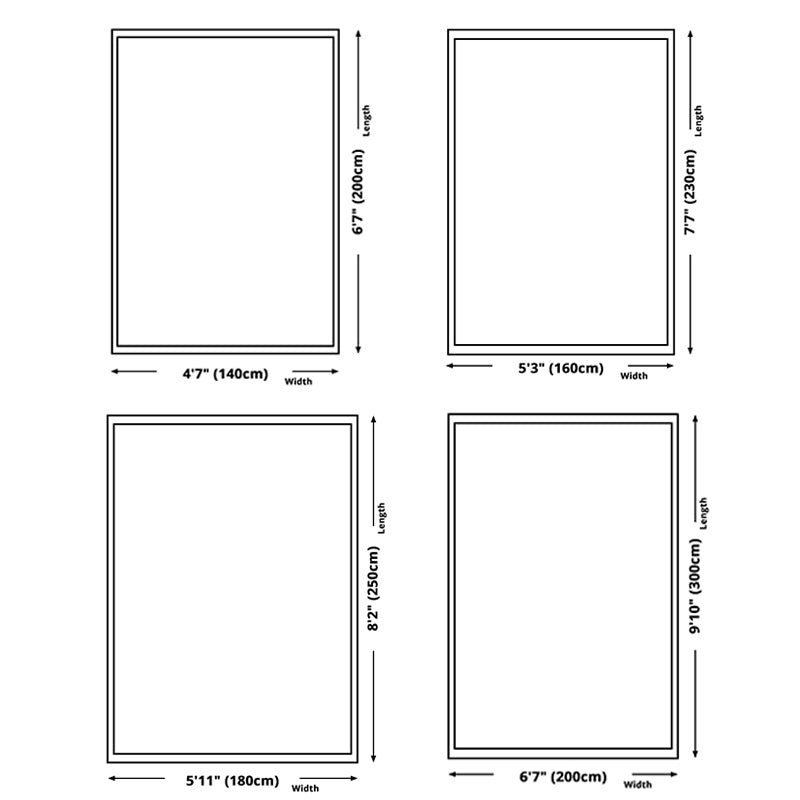 White Tone Simple Indoor Rug Polyester Geometric Print Rug Easy Care Area Rug for Home Decoration