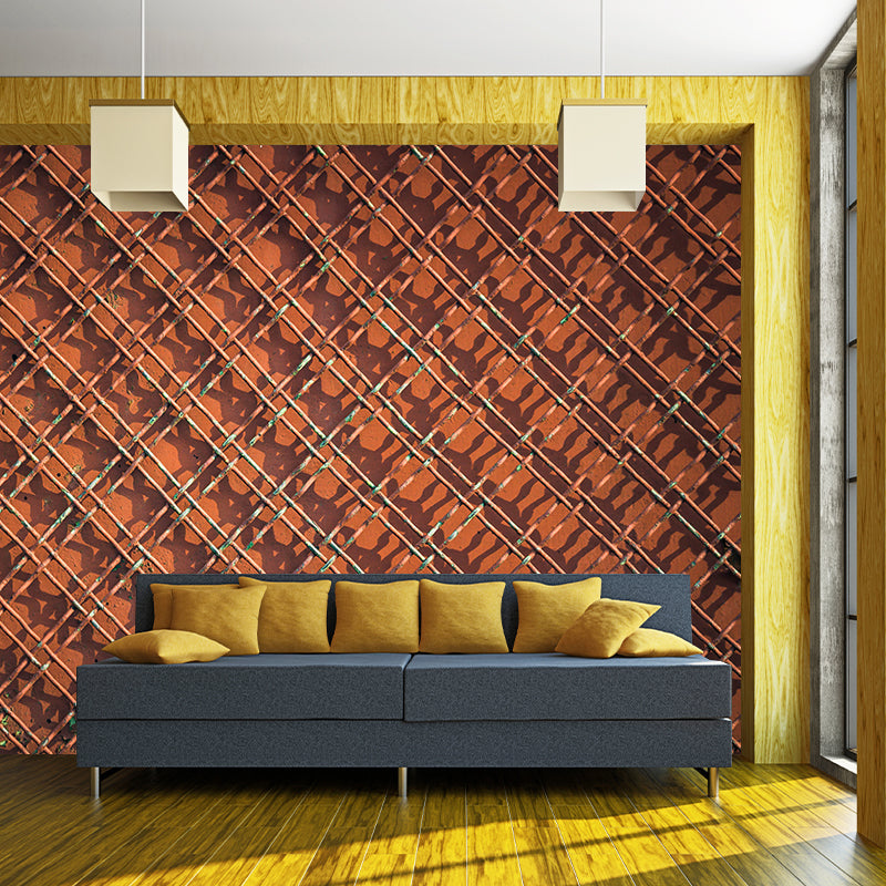 Industry Metal Gear Mural Wallpaper Dark Color Mildew Resistant Wall Covering