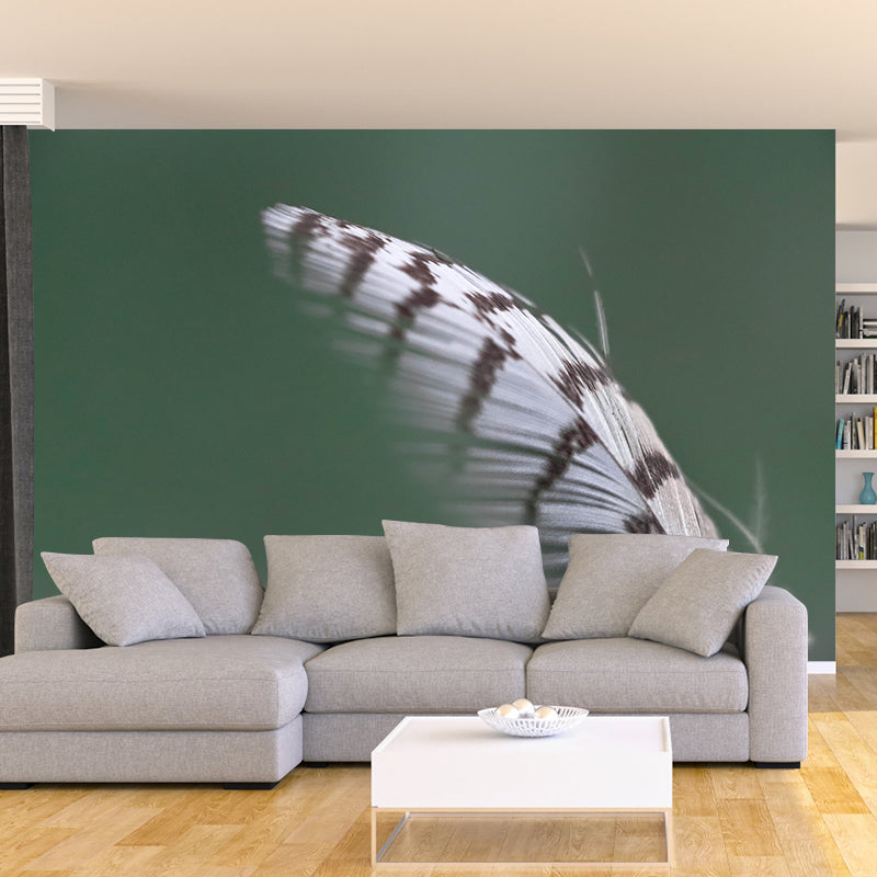 Minimalism Style Feather Wall Mural for Sitting Room Light Color, Personalized Size Available