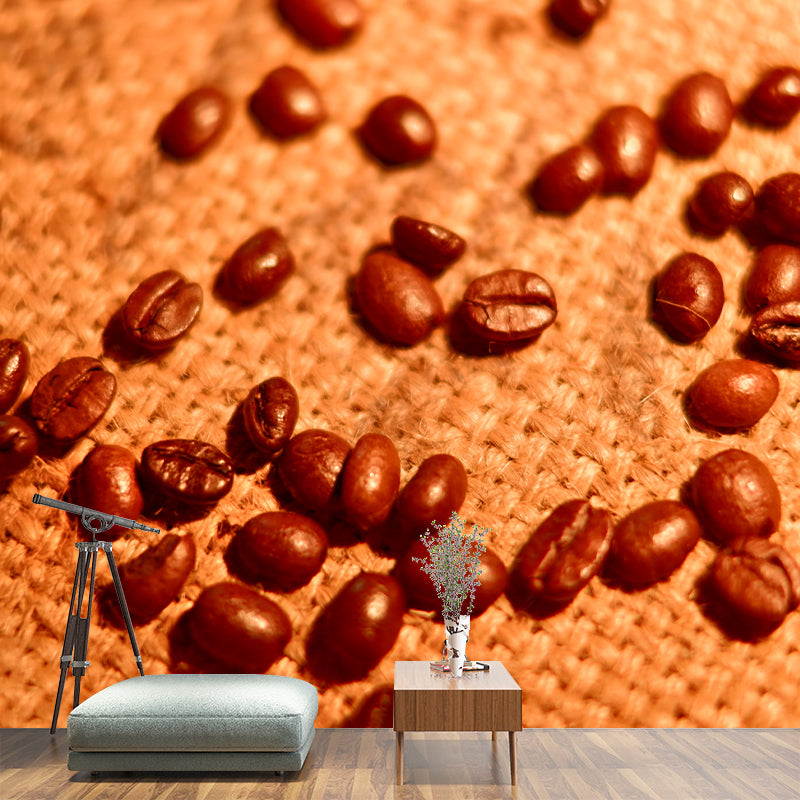 Coffee Beans Stain-Resistant Coffee Shop Wall Decoration, Made to Measure