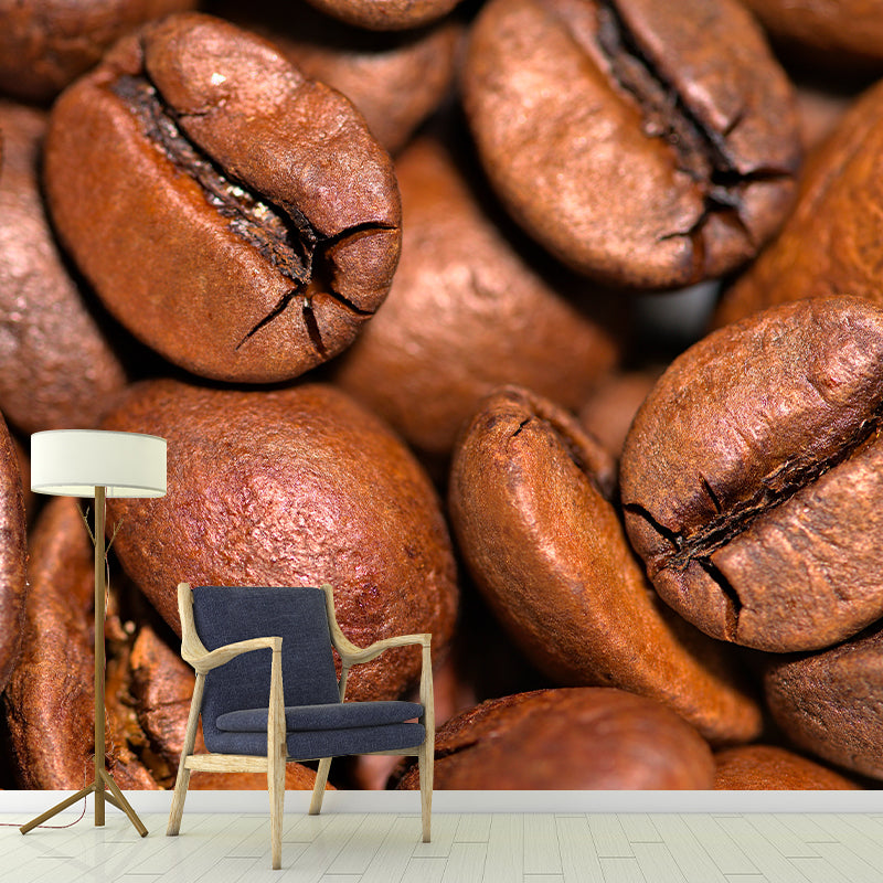 Coffee Beans Stain-Resistant Coffee Shop Wall Decoration, Made to Measure