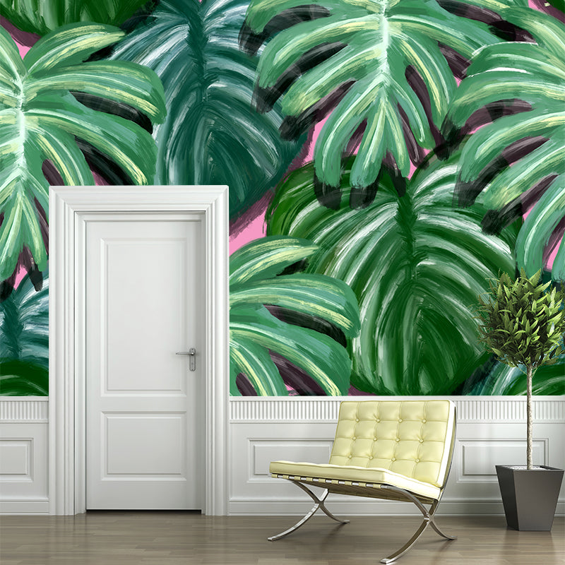 Tropical Plants Wall Mural Custom Size Available Mural Wallpaper for Restaurant Decor