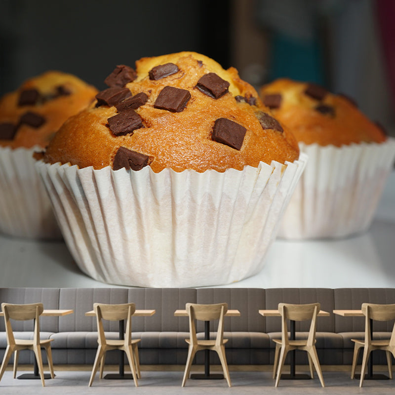 Eigentijds Cup Cake-muurschilderingpatroon Zachte kleur Schimmelbestendig voor zakelijke decoratie