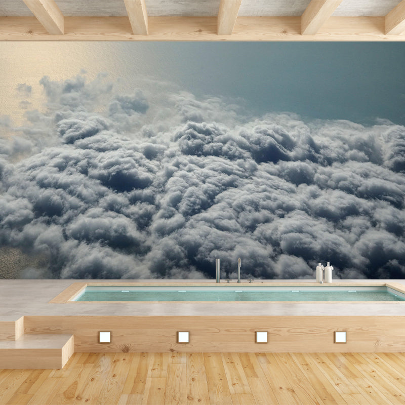 Clouded Sky Scene Mural Wallpaper for Decoration Modern Living Room Wall Covering
