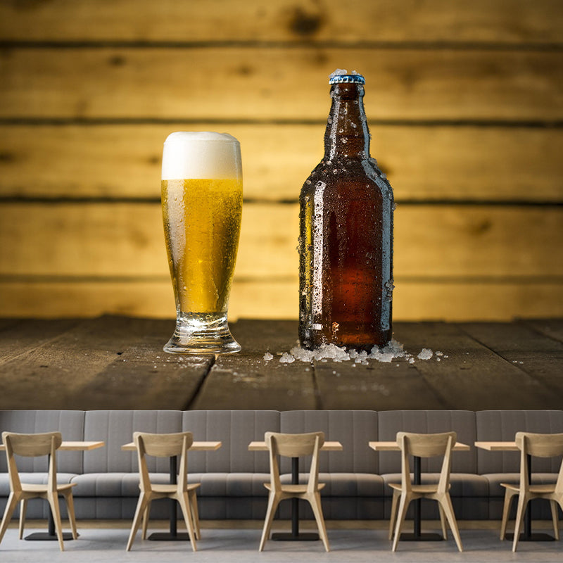 Contemporary Photography Beer Mural Light Color Commercial Use Wall Art for Club Decor